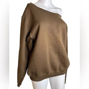 Fruit of the Loom Super Cotton Pullover Sweatshirt Brown Size Large